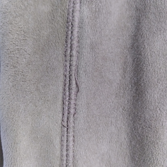 tan quarter zip faux-suede pullover - Picture 5 of 8